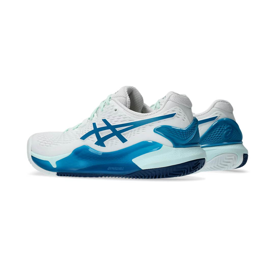 Gel-Resolution 9 Clay Women White/Teal Blue
