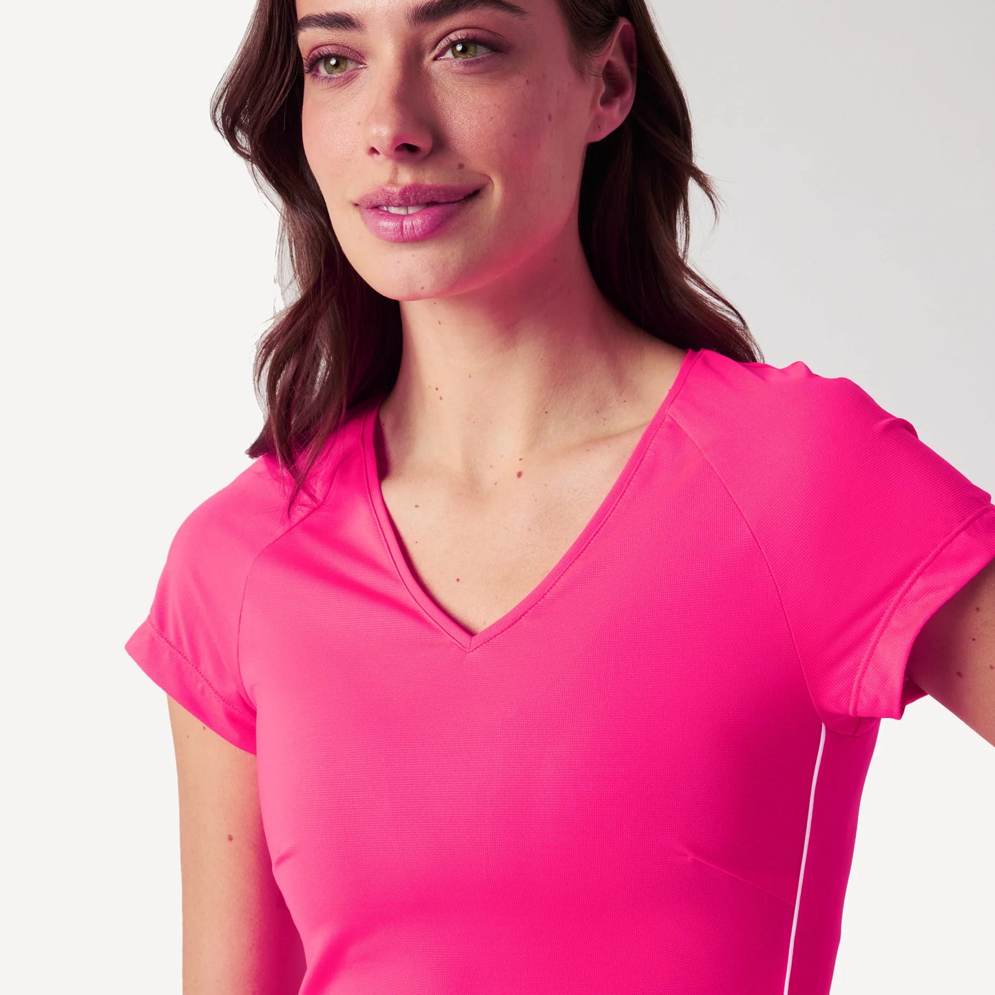 Ace V-Neck T-Shirt Pink Glo